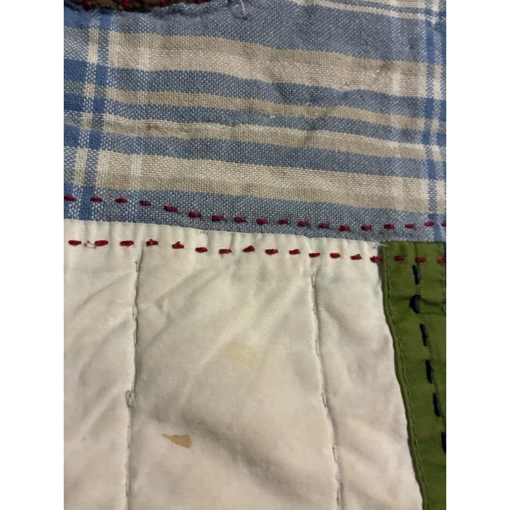 Pottery Barn Full/Queen Sports Theme Quilt Reverse Blue